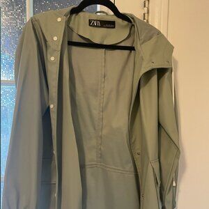 Zara Light Green Raincoat